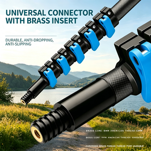 Perche télescopique en fibre de carbone sur mesure de 18 à 60 pieds pour le nettoyage des fenêtres des bâtiments commerciaux - Product Image 1