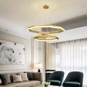 2023 Morden Hangende Decoratieve Pvc Hangende Lamp In Goud Woonkamer Hotel Led Kroonluchter Hanglamp