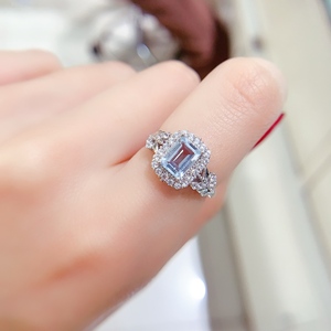 Bijoux fins, bague solitaire taille émeraude 4 carats, plaqué blanc, argent sterling S925, diamant moissanite VVS, ensemble de 4 bagues taille émeraude - Product Image 4