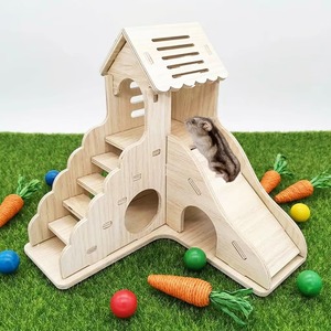 Toboggan modulaire <span class=keywords><strong>en</strong></span> <span class=keywords><strong>bois</strong></span> pour petits animaux (hamster) - Écologique, montage facile, toboggan amusant pour salon - Product Image 4