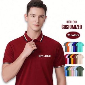 High Quality Men's for Polo T Shirts Competitive Price Non-Shrink Silk Polyester Fabric Custom Logo Printed - Product Image 2