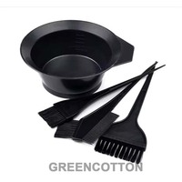 Ensemble brosse et bol pour teinture capillaire avec logo personnalisé, brosse à cheveux en plastique, brosse de coiffage noire, kit d'outils pour la teinture des cheveux pour salon