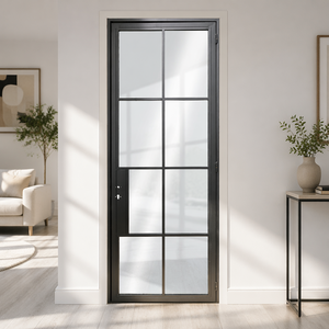 High Quality Steel <b>Frame</b> Glass Door Interior <b>Swing</b> with Double Tempered Factory Supplier - Product Image 4