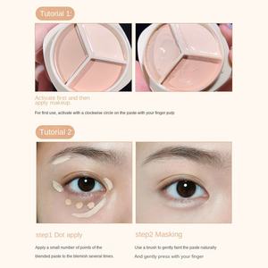 NOVO6272 Correcteur Tricolore Retouché Formule Crémeuse Super Hydratante <span class=keywords><strong>Application</strong></span> Parfaite Ne Craque Pas Couvrance Légère - Product Image 3