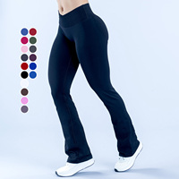 Leggings de yoga évasés sans couture, effet push-up, respirants, séchage rapide, taille croisée, pantalon de sport à jambes larges pour femme