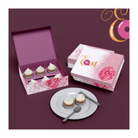 Boîte d'emballage cadeau pliable de qualité alimentaire pour pâtisserie à emporter boîtes à dessert macaron donut en papier ensemble de sacs