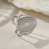 Bague géométrique en acier inoxydable tendance, polyvalente, unique, plaquée or 18 carats, ouverture réglable, unisexe, bijoux tendance pour un usage quotidien