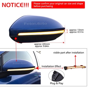 Blinker Led năng động lần lượt tín hiệu đèn cho VW Golf 7 7.5 TOURAN Jetta E-GOLF sportsvan-New tuần tự màu hổ phách màu xanh chỉ số đèn - Product Image 4