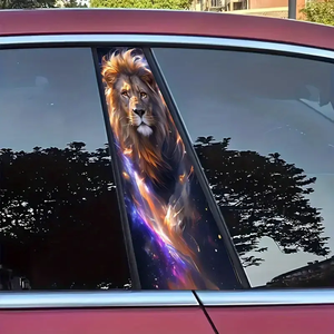 Customized Self-Adhesive Waterproof Scratch-Resistant <strong>Lion</strong> <strong>Decals</strong> Bright Animal Print Glass <strong>Stickers</strong> for Cars - Product Image 5