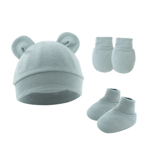 Conjunto <span class=keywords><strong>de</strong></span> 3 Piezas <span class=keywords><strong>de</strong></span> Color Puro para Bebé: Gorro con Orejeras, Guantes y Cubrepiés para 0-6 Meses, para Uso Casual, para Comercio Exterior - Product Image 6
