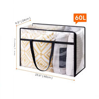 Sacs de rangement modernes 40L en PVC de grande capacité Boîtes de déménagement pliables transparentes pour vêtements et literie couette couette pour stockage de jouets de voyage