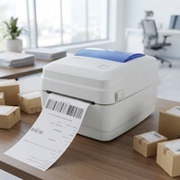 Impresora Térmica de Etiquetas de Códigos de Barras Hoin HOP-HQ480B de 4 Pulgadas, Profesional, de Escritorio, para Etiquetas de Envío, USB, para Máquinas POS y Control de Inventario