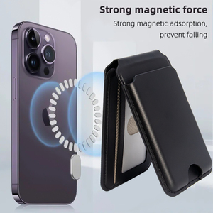 Portefeuille magnétique de luxe personnalisé en cuir PU avec support de carte pour téléphone MagSafe compatible Apple Find My - Product Image 3