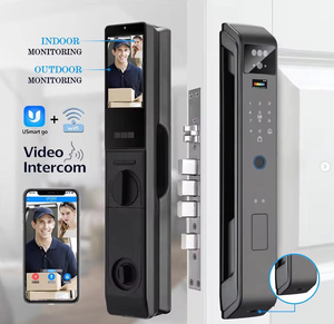 Serrure de porte numérique <span class=keywords><strong>Orbita</strong></span> entièrement automatique avec reconnaissance faciale et empreintes digitales, contrôlée par application, pour portes en aluminium et en bois, en alliage de zinc - Product Image 1