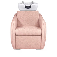 Chaise de shampoing rose Modern Luxe Wash Lounge pour salons de coiffure et meubles de salon de beauté