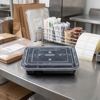 Boîte alimentaire rectangulaire jetable multi-tailles en plastique avec couvercles réutilisables