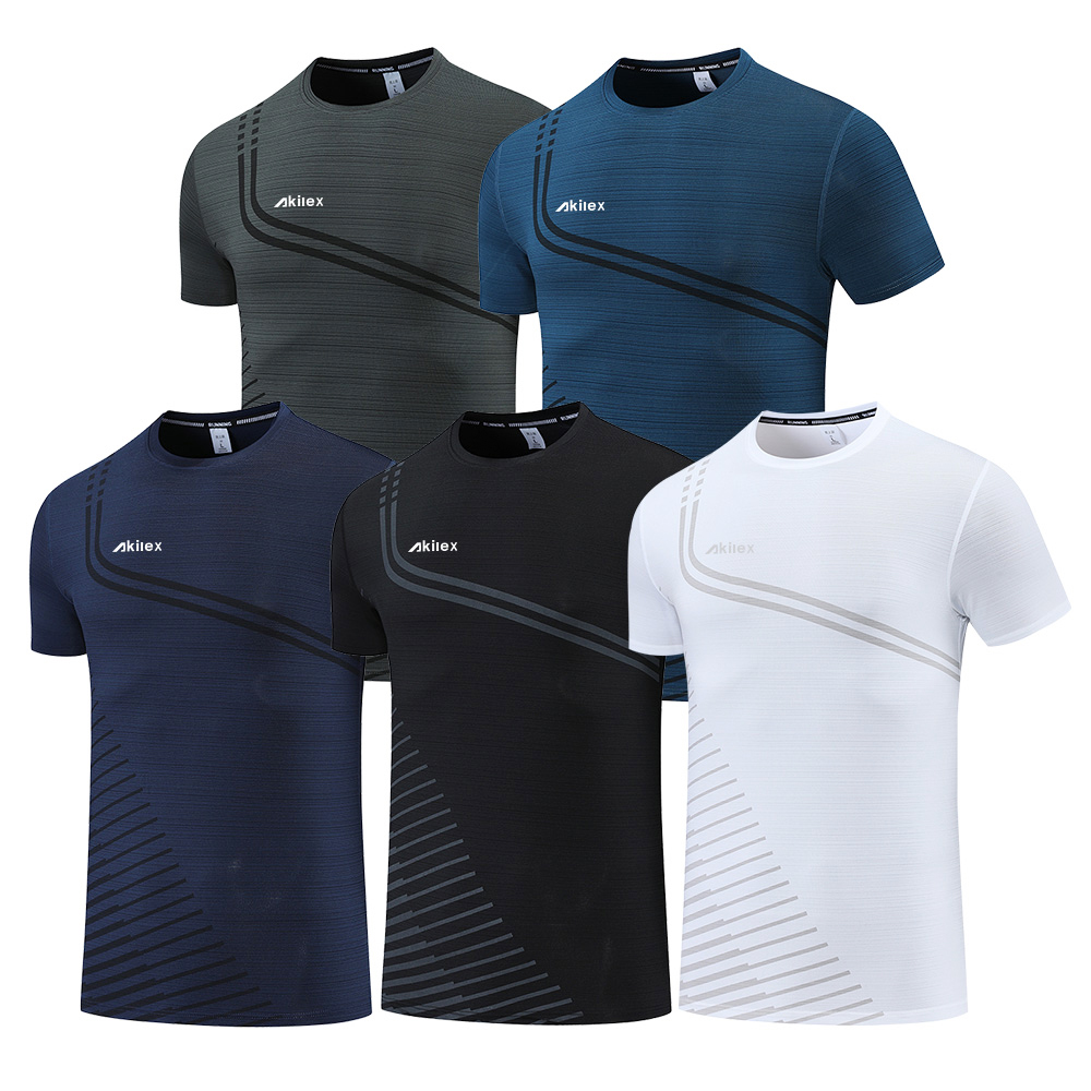 Custom Cotton Spandex Fitness T shirt Moisture Wicking Men Workout Gym Top Crew Neck Gym T shirts