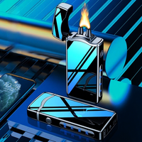 Briquet électrique à arc métallique haute puissance à flamme puissante, nouveau, prix d'usine, avec affichage du niveau de batterie, rechargeable par USB, briquet plasma