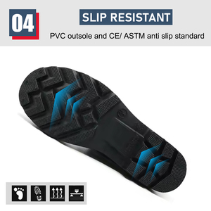 Botas de Lluvia de Seguridad con Punta de Acero, Resistentes al Agua, Aceite y Químicos, Antideslizantes, con Certificación CE, para Hombre - Product Image 6