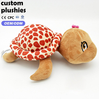 Peluche Tortue Personnalisée OEM avec Impression Numérique, Style Fille Mignonne, Animal en Peluche Tortue avec Nœud Rose, Fourniture Directe Usine