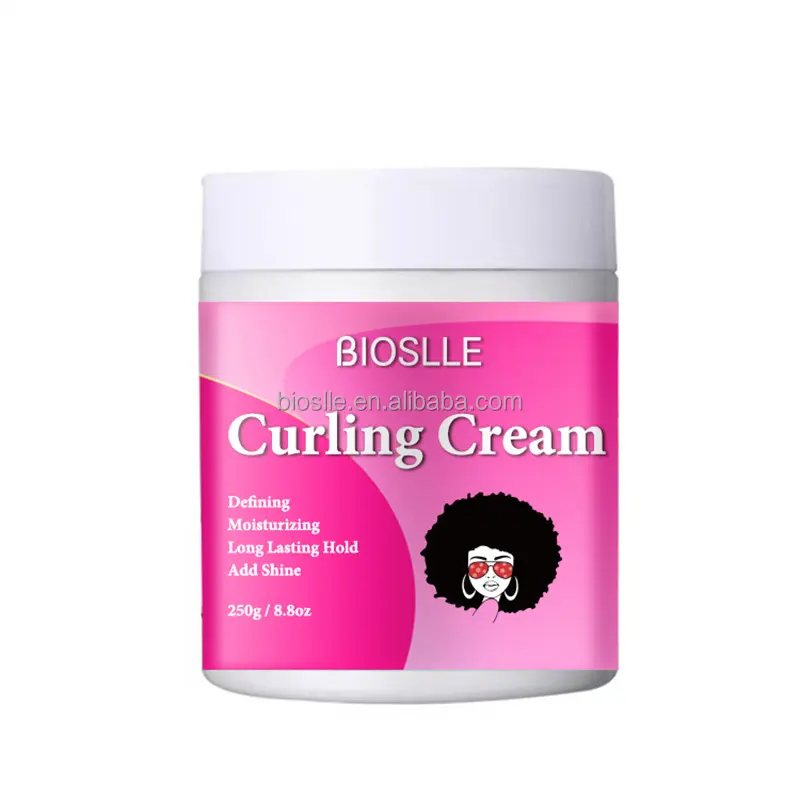 BIOSLLE label pribadi organik mendefinisikan Curl Activator produk penata rambut tahan lama krim pengeriting rambut keriting
