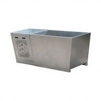 Baignoire rectangulaire en acier inoxydable 304/316 et cèdre pour bain froid, douche extérieure pour 1 personne, bain de glace avec couvercles