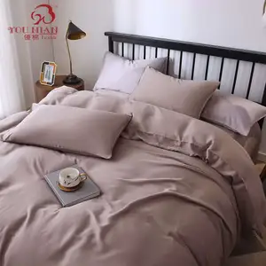Logo personalizzato OEM ODM 100% cotone casa biancheria da letto cotone rosa lenzuolo per la casa
