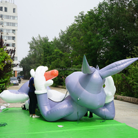 Lapin gonflable géant pliant avec carotte, pour décoration d'événements et centre commercial
