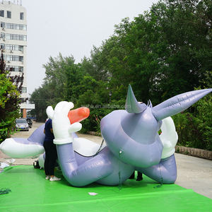 Lapin gonflable géant pliant avec carotte, pour décoration d'événements et centre commercial - Product Image 3