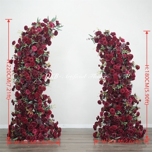 ซุ้มดอกกุหลาบผ้าไหมสีแดงสั่งทำพิเศษสำหรับตกแต่งงานแต่งงาน - Product Image 2