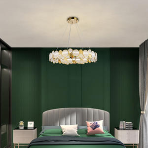 Anillos creativos, candelabro, anillo circular, luz colgante de techo de cristal gris blanco para comedor - Product Image 6