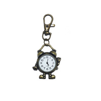 Montres de poche en alliage de zinc en forme d'animal, mouvement à quartz, cadran à aiguilles, personnalisation du logo OEM, vente en gros de porte-clés de voiture