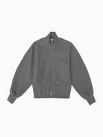 Ensemble pull épais et ample à col montant zippé style français et jupe droite au-dessus du genou HOO Automne TZB840