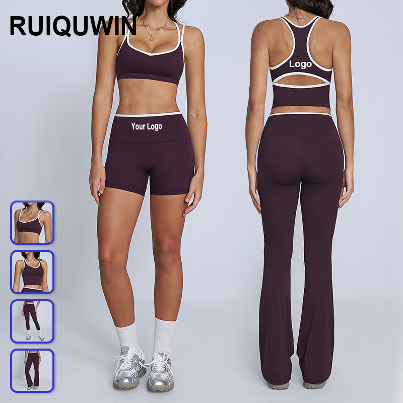 RUIQUWIN Custom Gym Wear Sports Bra High Waist Yoga Workout Set Seamless Leggings Yoga Set for Women Sport Clothes