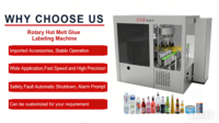 Machine d'étiquetage automatique rotative à faible coût pour bouteilles PET et BOPP, avec application d'étiquettes à colle thermofusible OPP