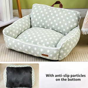 Coussin <span class=keywords><strong>pour</strong></span> animaux de compagnie en peluche à pois avec poignée, lit confortable <span class=keywords><strong>pour</strong></span> chat avec dossier, chaud <span class=keywords><strong>pour</strong></span> l'hiver, <span class=keywords><strong>pour</strong></span> chiens et chats de petite taille en intérieur - Product Image 3