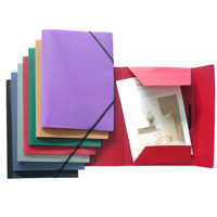 Sac de dossier à 3 rabats en carton A3/A4, bandes élastiques de stratification en papier