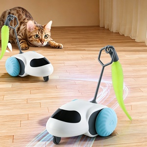 Giocattolo per <span class=keywords><strong>Gatti</strong></span> con LED Lampeggiante e Direzione Automatica, Accessorio con Piuma Staccabile per <span class=keywords><strong>Gatti</strong></span> da Interno di Tutte le Razze, Giocattoli Morbidi - Product Image 3