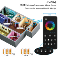 Millionltd Tuya Smart Zigbee Mesh WS2811 Tira LED RGBIC de 1024 píxeles Control remoto de música de 4 zonas Corriente de salida 8A