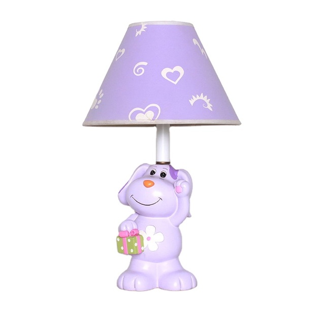 Customized Resin Animal Design LED Desk Lamp Kids Polyresin Cartoon Dog Table Lamp Resin Bedside Lamp for Home Decor