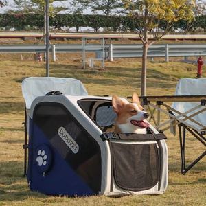 Büyük taşınabilir katlanabilir köpek evi katı PC sırt çantası düğmesi uzun mesafe seyahat için Pet araba taşıyıcı sınır ötesi köpek kafesi - Product Image 3