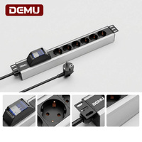 PDU 1U pour rack, 6 prises Schuko Type F, disjoncteur 2P MCB 16A 250V 4000W, armoire serveur en aluminium, CE RoHS