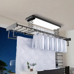Séchoir à linge électrique intelligent avec éclairage intégré, télécommande, et fonction de levage pour balcon - Product Image 4