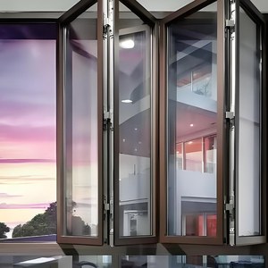 Cao cấp hợp kim nhôm gấp trượt Hệ thống tường cửa sổ cho ban công với kính cường lực an toàn và khóa đa điểm - Product Image 4