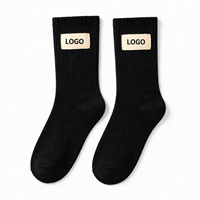 Chaussettes pour hommes en coton respirant, antidérapantes, antibactériennes, écologiques, avec logo tissé, personnalisables OEM