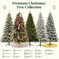 Sapins de Noël Verts de Haute Qualité, Source Directe Usine, avec Lumières LED Chaudes, en PE Écologique, Autoportants