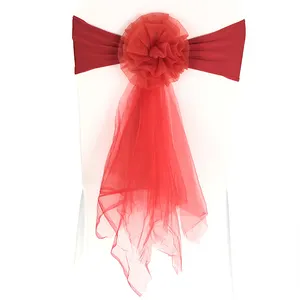 Home Textile Different Colors Available Organza Chair Sashes