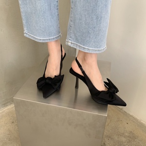 New Elegant Ladies <b>Bow</b> Pointed Section High Heels Party Sandals - Product Image 4
