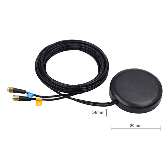 Active Combo Round Magnetic Mount Tracker External Car GSM GPS Antenna With RG174 Cable 3M SMA