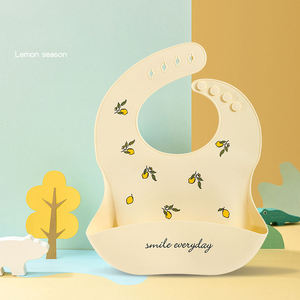 Silicone Baby Bib <b>Waterproof</b> Lightweight Soft Solid Color Toddler Kids Mealtime <b>Apron</b> Custom Logo Wholesale - Product Image 4